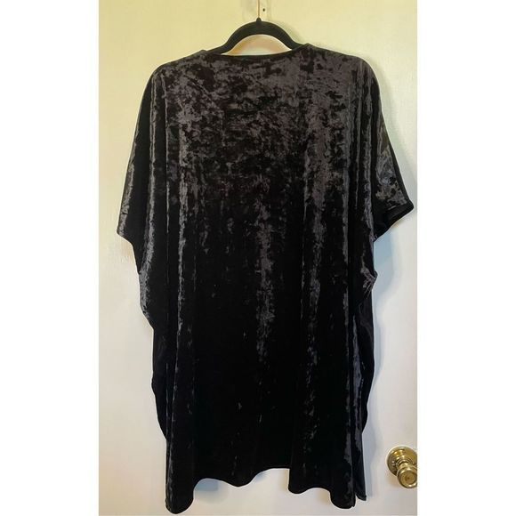 Andrée by Unit Boho Velvet Embroidered Kimono Cardigan in Black - Size m/l - Picture 9 of 13